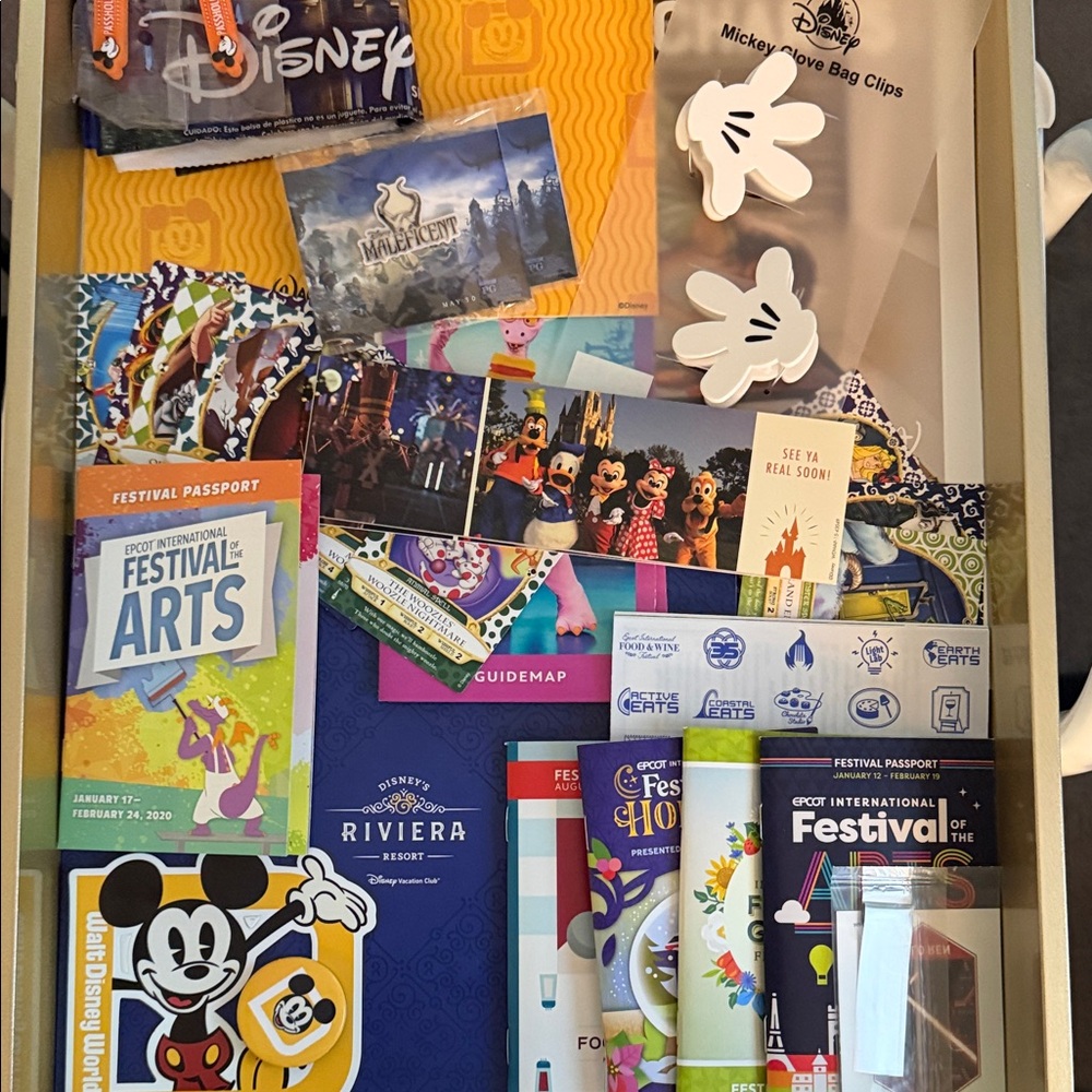 Disney Themed Ephemera w/ Cake Bake shop bag.